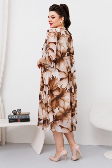 Платье 1-2643 коричневый Romanovich style
