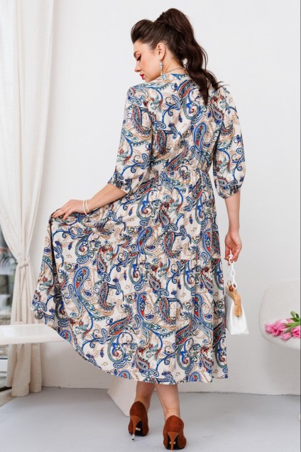 Платье 1-2644 серо-синий Romanovich style