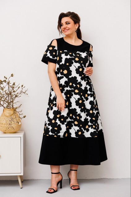 Платье 1-2672 чёрный Romanovich style