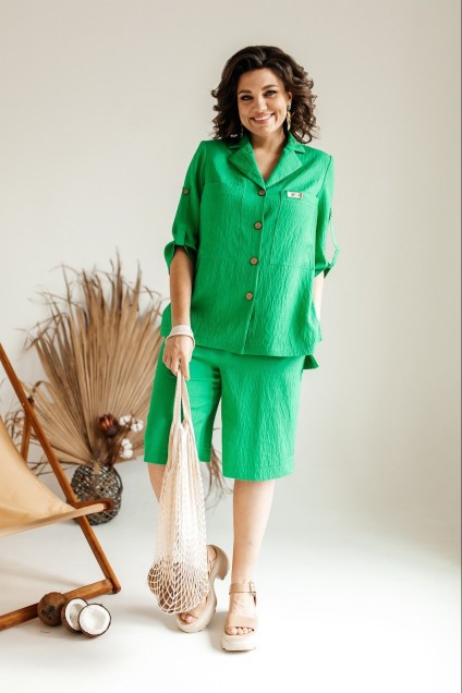 Костюм с шортами 2-2489 зелёный Romanovich style