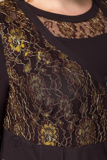 Комплект с платьем 3-1261 черный+золото Romanovich style