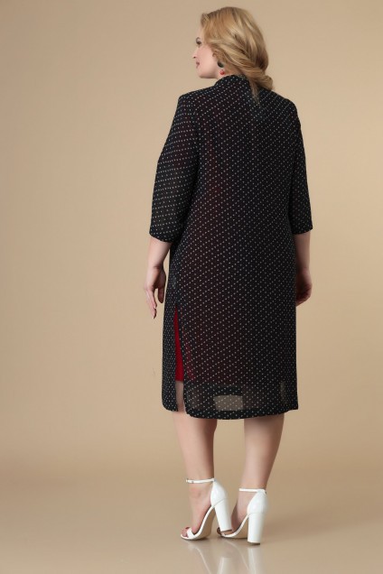 Костюм с платьем 3-2046 черный + красный Romanovich style