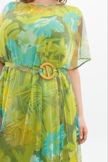 Костюм с платьем 3-2514 ярко-зелёный Romanovich style