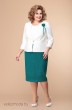 Комплект с платьем 3-979 белый+изумруд Romanovich style