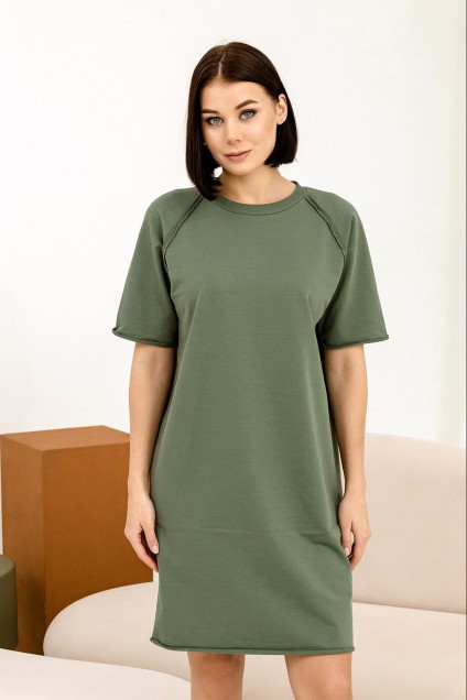 Платье 0012-ХЛ4 темно-зеленый Romgil