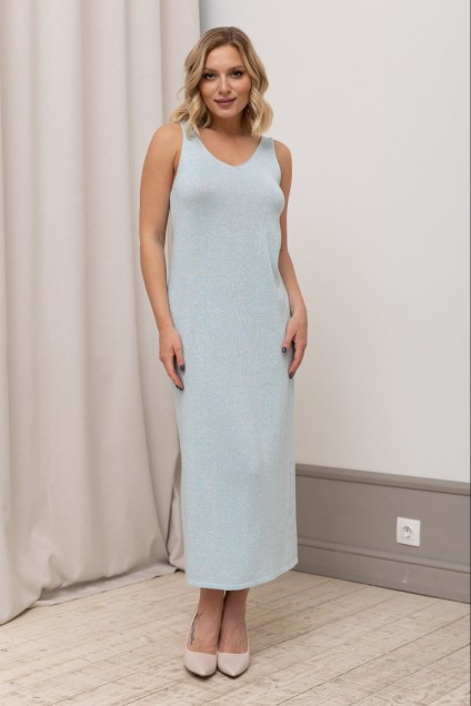 Платье 3633Х бледно-голубой + серебро Romgil