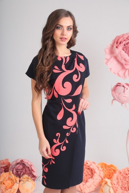Платье 13551 черный+розовый SandyNA 