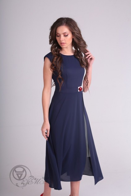 Платье 13976 синий+геометрия SandyNA 