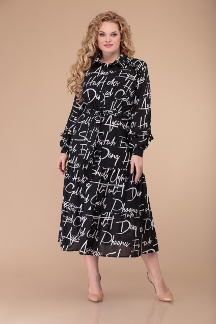 Платье 1375 черный+буквы Svetlana Style
