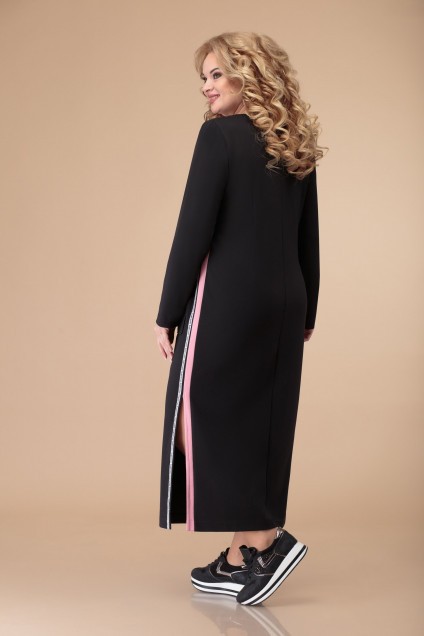 Костюм с платьем 1501 черный+розовый Svetlana Style