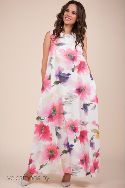Платье 1390-1 акварель TEFFI Style