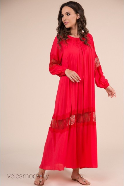 Платье 1407 красный TEFFI Style