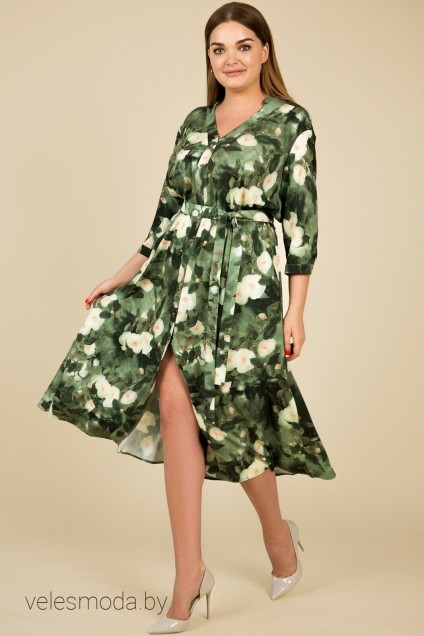 Платье 1387-2 зеленый TEFFI Style