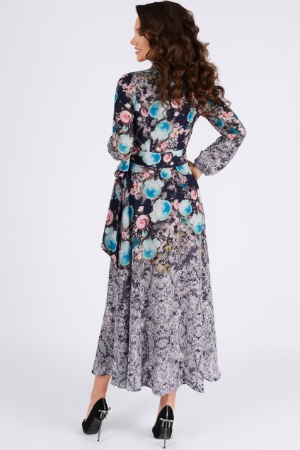 Платье 1417 бирюзовые цветы TEFFI Style