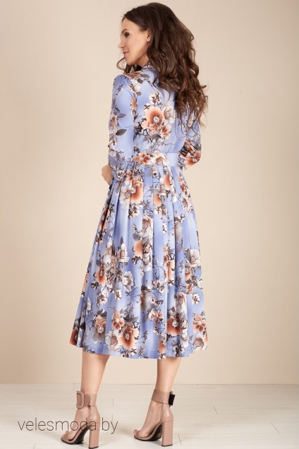 Платье 1425 цветы на голубом TEFFI Style