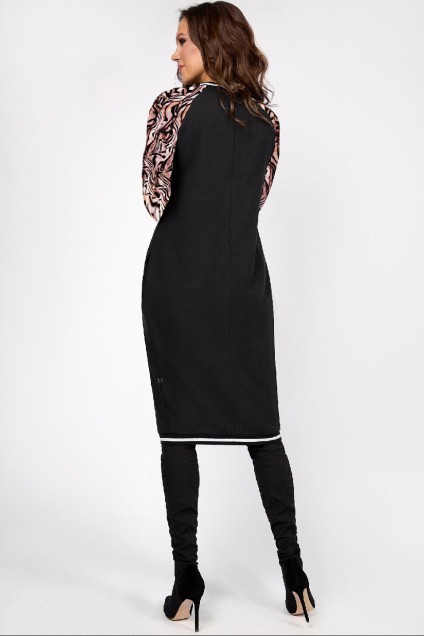 Платье 1452 черный+бурбон TEFFI Style