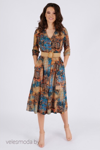 Платье 1491 акварель TEFFI Style