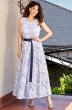 Платье 1566  синяя волна + молочный TEFFI Style