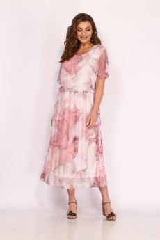Платье 1084 розовый мрамор ТАиЕР
