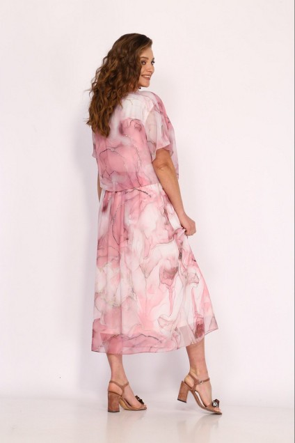 Платье 1184 розовый мрамор ТАиЕР