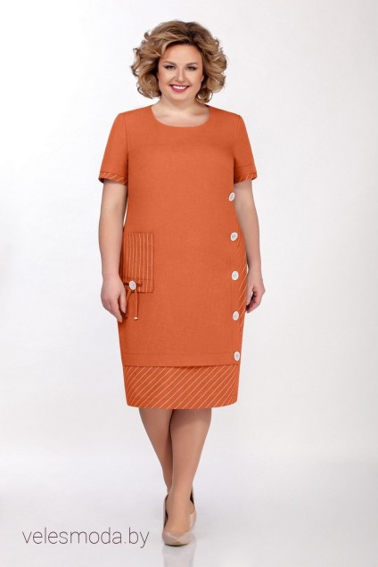 Платье 1496 оранжевый Tellura-l