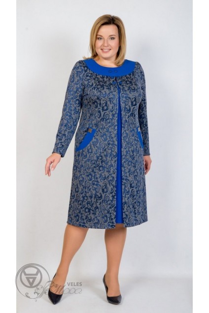 Платье 105-17 синий+василек TtricoTex Style
