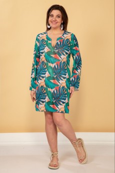 Платье 4221-1 листья TtricoTex Style