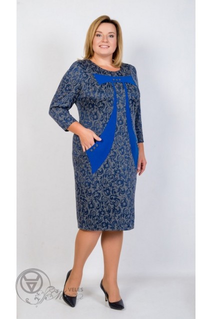 Платье 6617 синий+василек TtricoTex Style