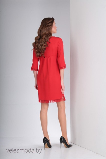 Платье 7390 красный+красная отделка Tvin