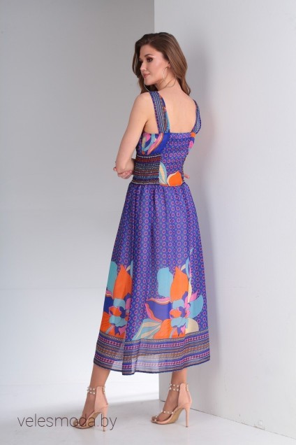 Платье 7505 синий+оранжевый Tvin