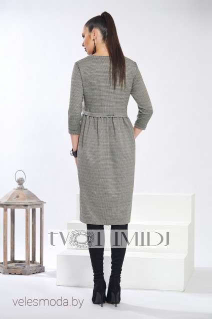 Платье 1312 оливково-серый Твой Имидж