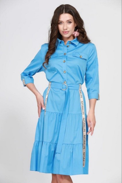 Платье 1562 голубой Твой Имидж