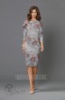 Платье 9851 серый+цветы Твой Имидж