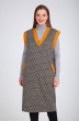 Костюм с платьем 5492 серый + оранжевый VIOLA STYLE