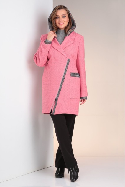 Пальто 6037 розовый VIOLA STYLE