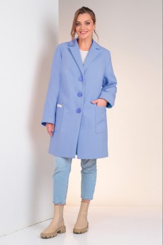 Пальто 6059 голубой VIOLA STYLE
