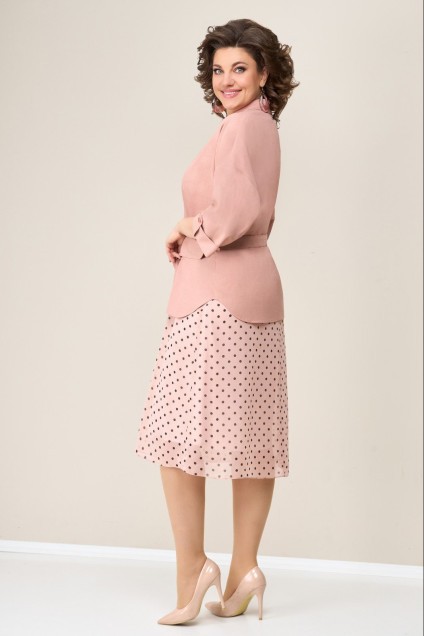 Костюм с платьем 1286 пудрово-розовый VOLNA