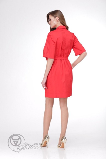Платье 1085-1 красный VeritaModa