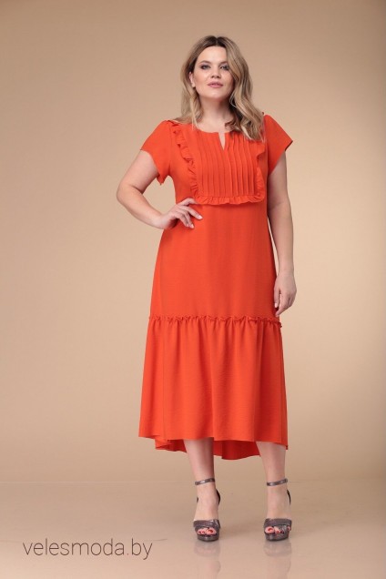 Платье 1188-2 оранжевый VeritaModa