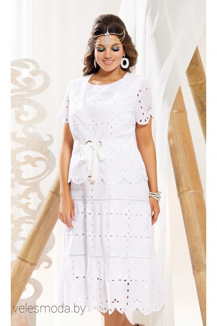 Костюм с платьем 10933 белый Vittoria Queen