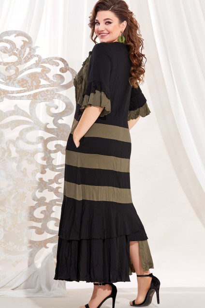 Платье 13653 черный-хаки Vittoria Queen