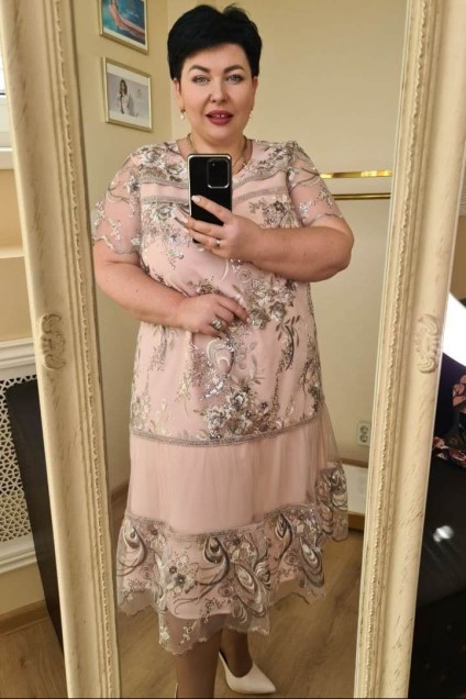 Платье 13823-1 розовый-капуччино Vittoria Queen