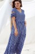 Платье 15623 полоска синий + белый Vittoria Queen