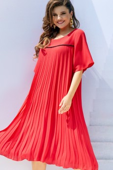 Платье 16873/2 красный плиссе Vittoria Queen