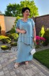 Костюм с платьем 18713-4 светло-голубой Vittoria Queen