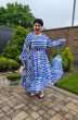 *Платье 19683 полоска голубой + белый Vittoria Queen