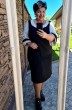 Костюм с платьем 20123 черный + молочные рукава Vittoria Queen
