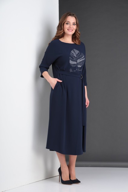 Платье 423 темно-синий Zigzag Style