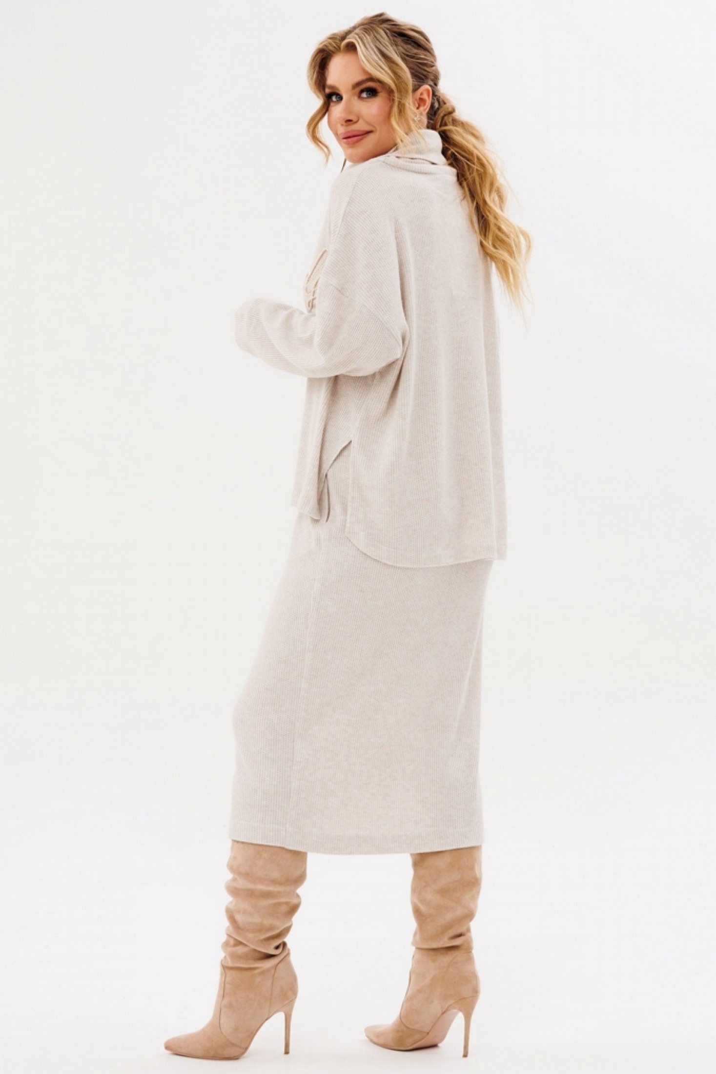 Костюм с юбкой 1551 бежевый Faufilure фото 2 Костюм с юбкой 1551 бежевый Faufilure фото 2