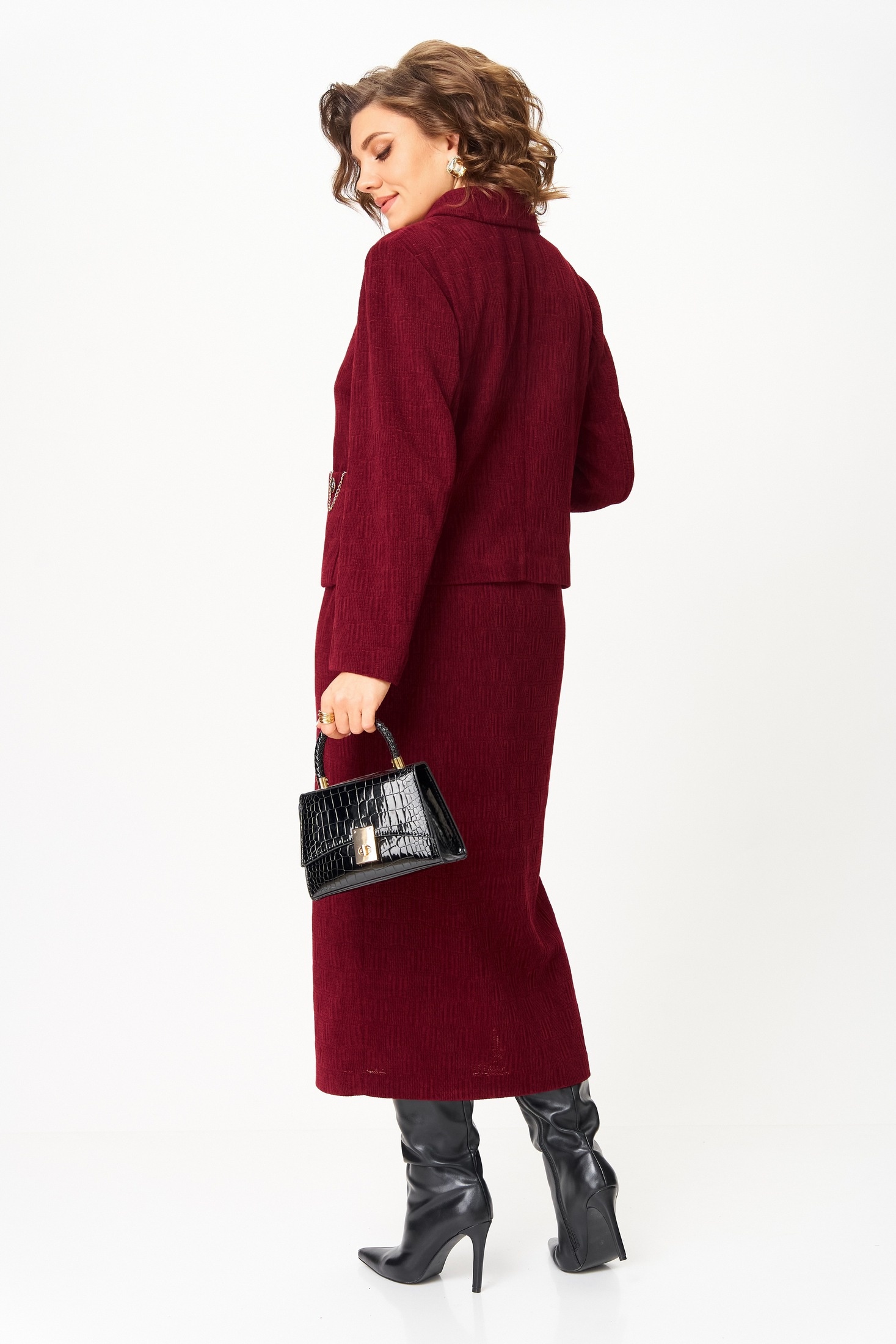 Костюм с юбкой 24115А винный AIRA style фото 2 Костюм с юбкой 24115А винный AIRA style фото 2